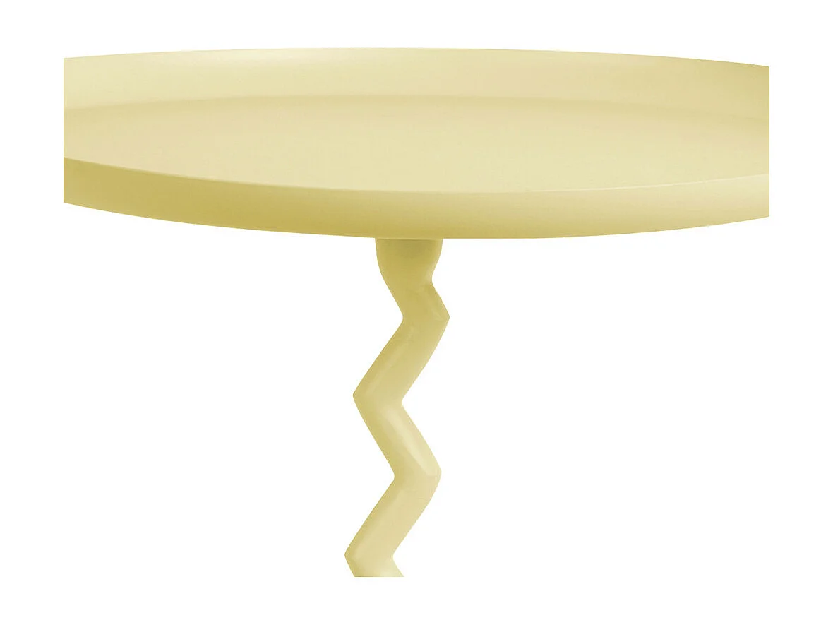 Zigzag - Table d'appoint ronde en métal ø40cm - Jaune