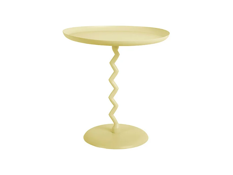 Zigzag - Table d'appoint ronde en métal ø40cm - Jaune