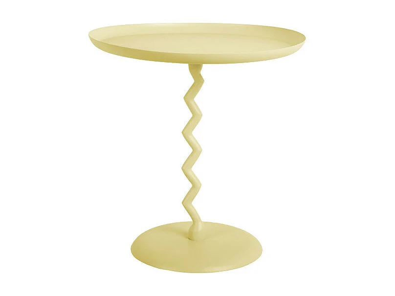 Zigzag - Table d'appoint ronde en métal ø40cm - Jaune