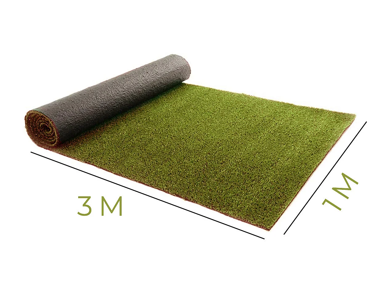 Juego de 2 Alfombras de Césped Artificial para Exteriores 100% Sintético Verde para Jardín, Terraza, Balcón - Longitud 300 x Ancho 100 cm