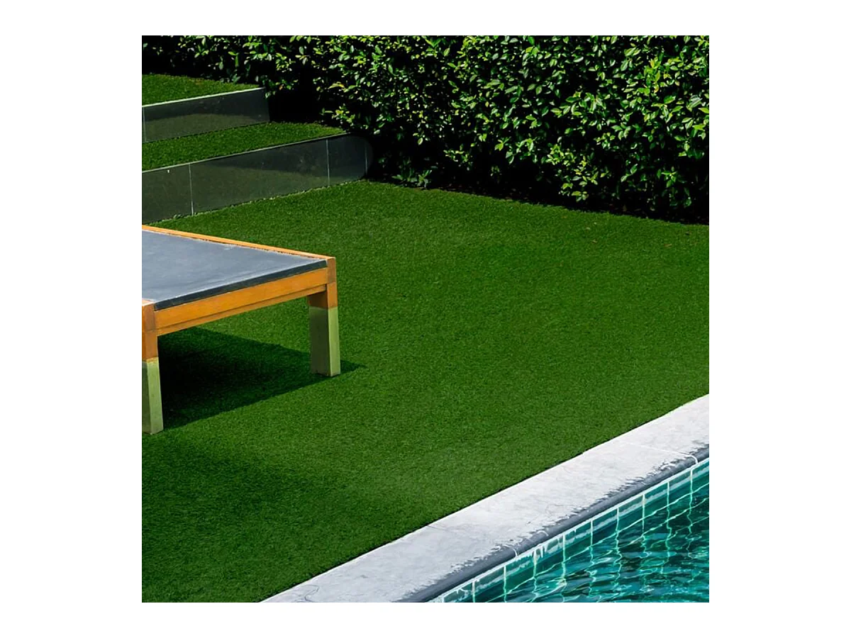 Juego de 2 Alfombras de Césped Artificial para Exteriores 100% Sintético Verde para Jardín, Terraza, Balcón - Longitud 300 x Ancho 100 cm