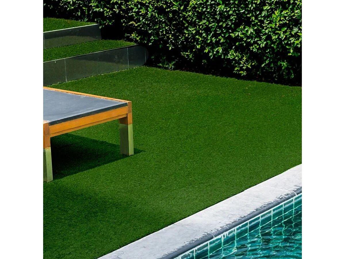 Lot de 2 Moquettes gazon artificiel extérieur 100% synthétique vert pour terrasse, balcon, jardin - Longueur 300 x largeur 100 cm