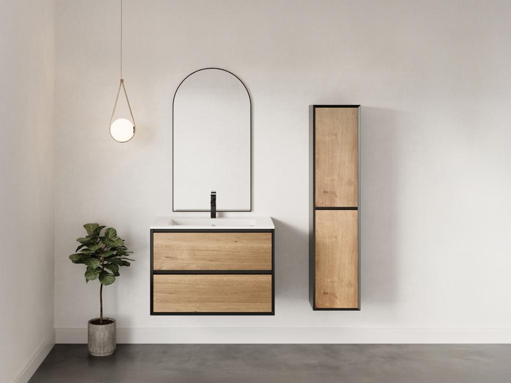 Waschbeckenunterschrank hängend mit Einbauwaschbecken & Badhochschrank - Ho günstig online kaufen