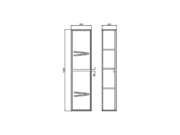 Meuble de salle de bain suspendu avec vasque à encastrer et colonne - Coloris naturel clair et noir - 120 cm - LANNICK