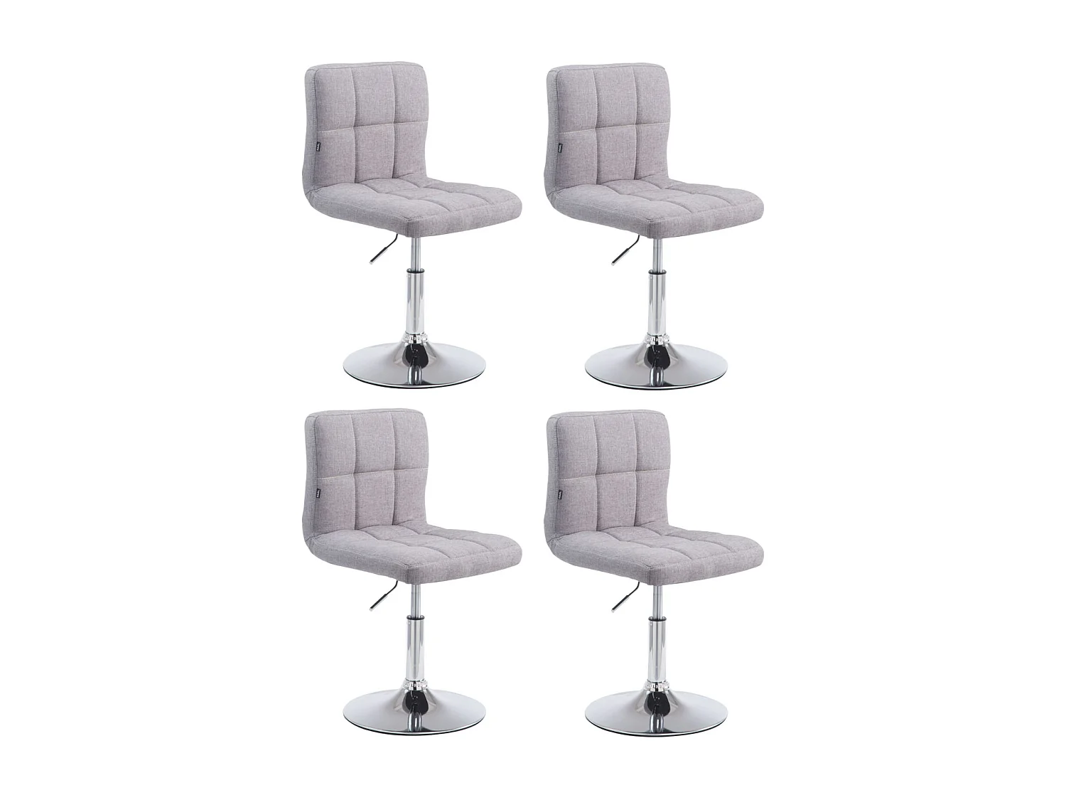 Lot de 4  Fauteuil pivotant - Tissu - Gris - Palma