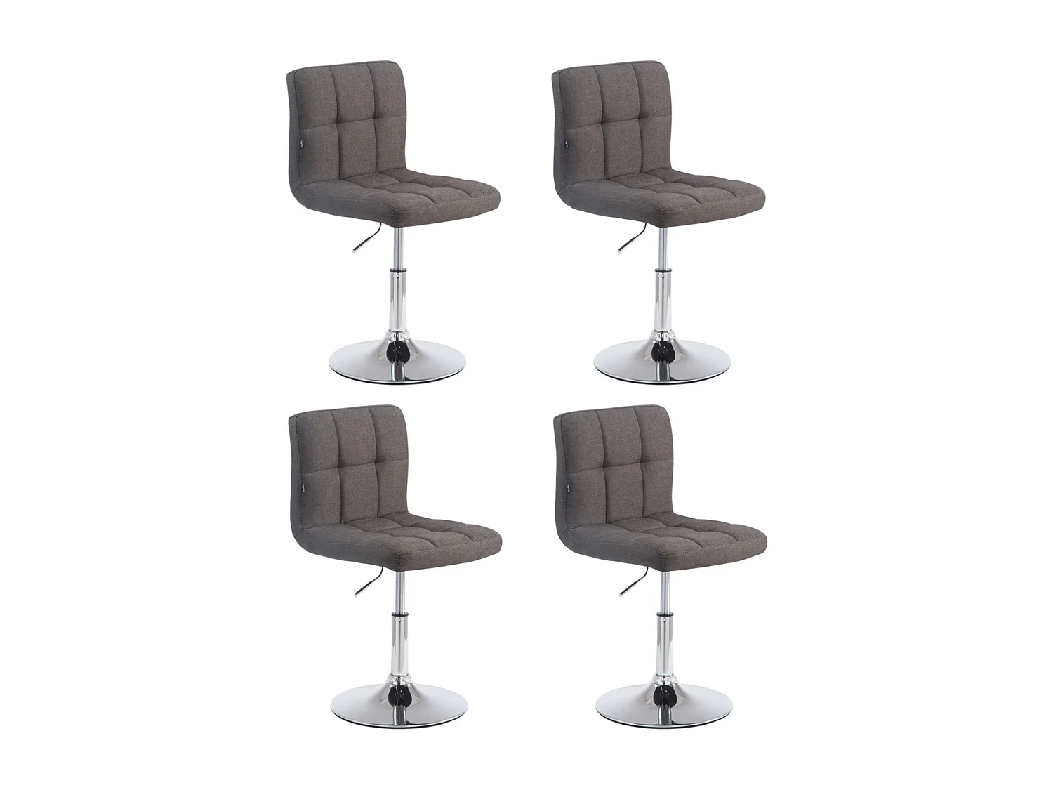 Set van 4  Draaibare fauteuil - Stof - donkergrijs - Palma