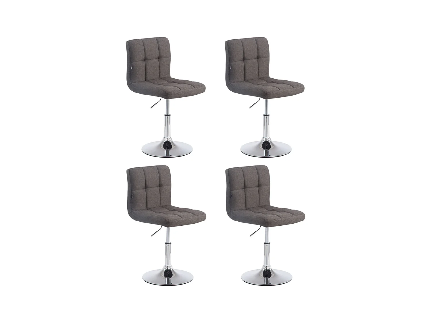 Lot de 4  Fauteuil pivotant - Tissu - Gris foncé - Palma