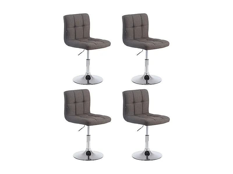 Lot de 4  Fauteuil pivotant - Tissu - Gris foncé - Palma