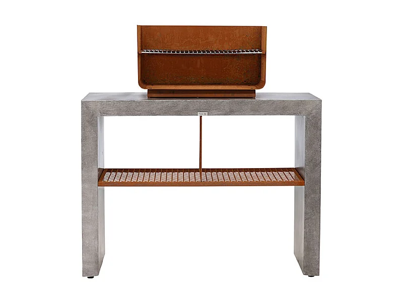 Meuble Bas d'Extérieur Avec Gril "Velas" 120cm Gris Clair