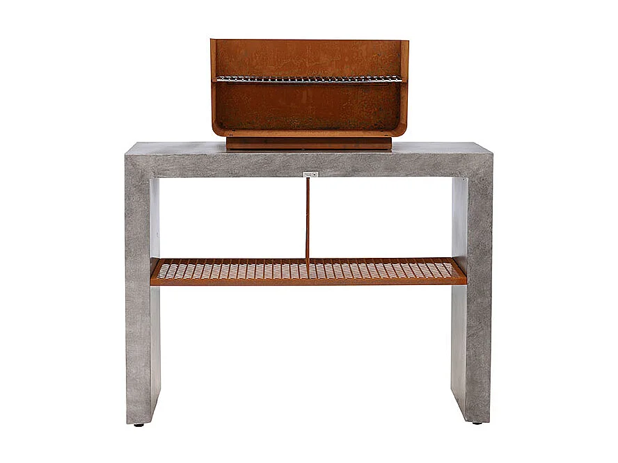 Meuble Bas d'Extérieur Avec Gril "Velas" 120cm Gris Clair