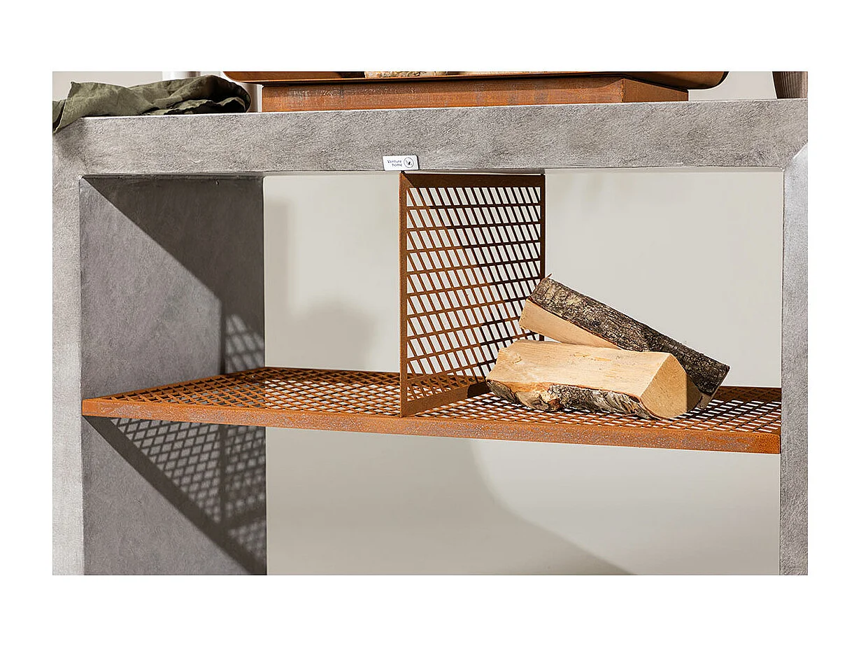 Meuble Bas d'Extérieur Avec Gril "Velas" 120cm Gris Clair