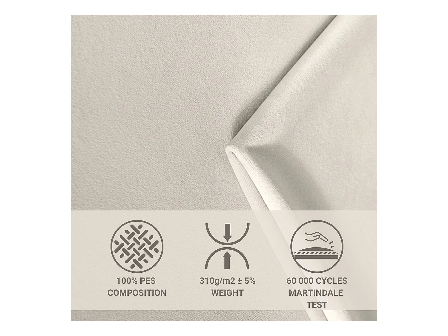 Boxspringbett aus Samtstoff Otus - Matratze - Toppermatratze - 140x200 cm - hellbeige