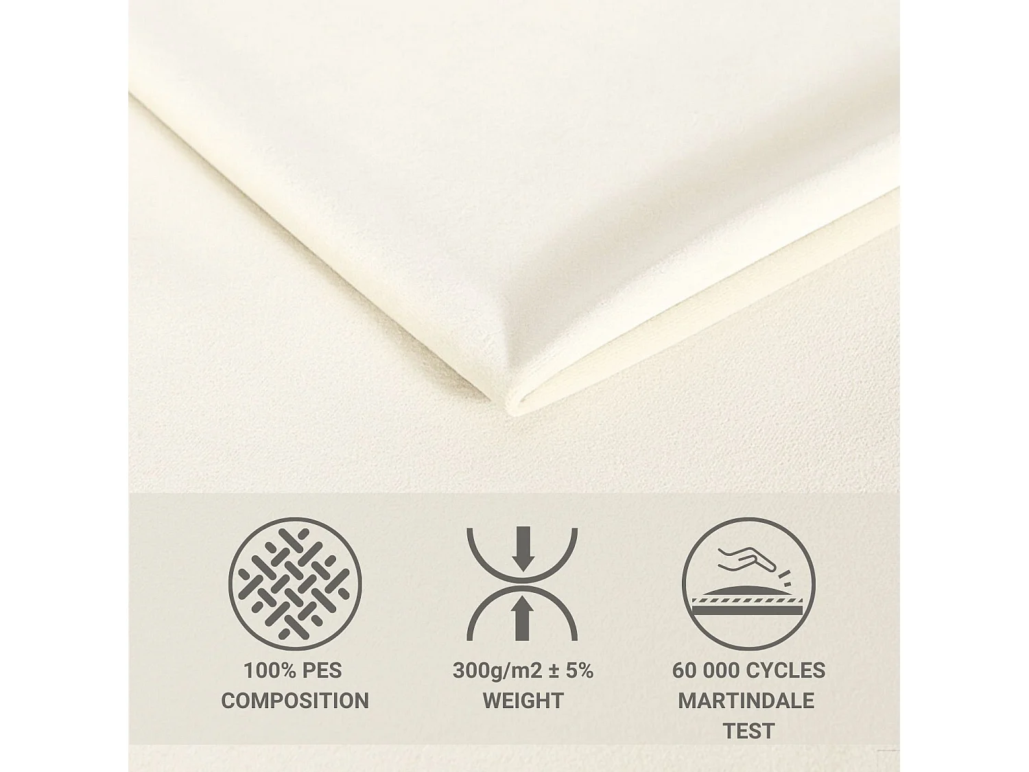 Lit boxspring en tissu velours Otus - matelas - surmatelas - 140x200 cm - creme