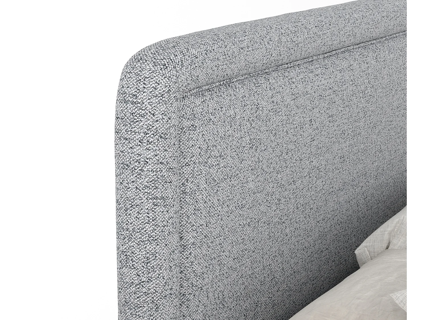 Boxspringbett aus Webstoff Salvi - Matratze - Toppermatratze - 180x200 cm - grau