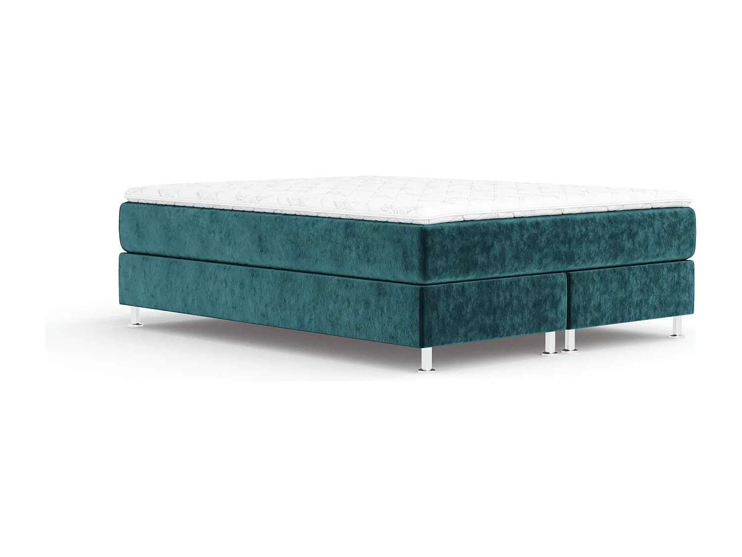 Lit boxspring en tissu velours Sub - matelas - surmatelas - 140x200 cm - turquoise