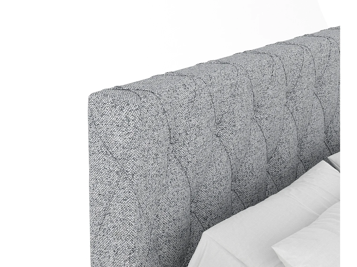 Lit boxspring en toile tissée Otus - matelas - surmatelas - 160x200 cm - gris