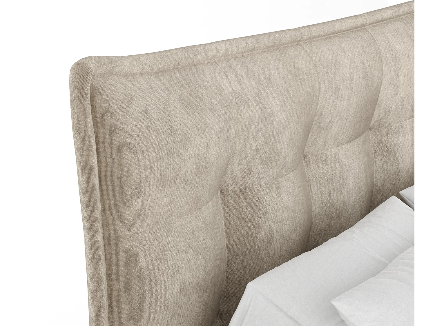 Lit boxspring en tissu velours Minori - matelas - surmatelas - 140x200 cm - beige