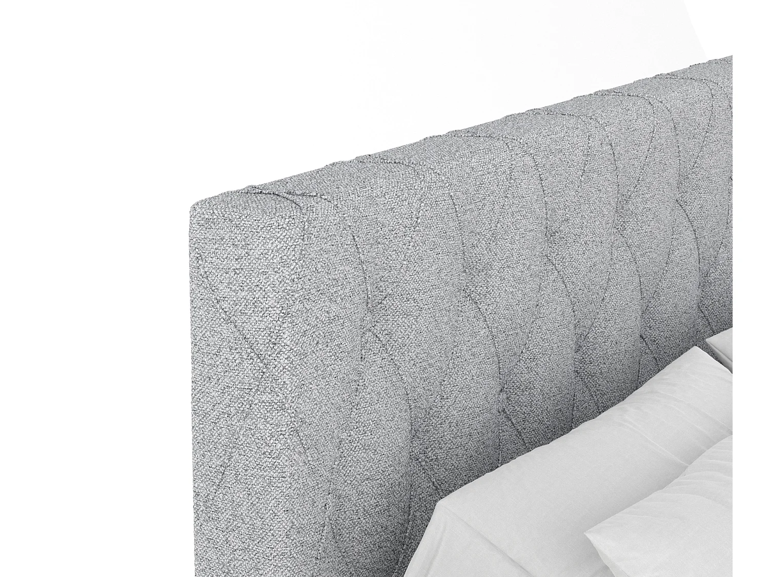 Boxspringbett aus Webstoff Otus - Matratze - Toppermatratze - 160x200 cm - hellgrau