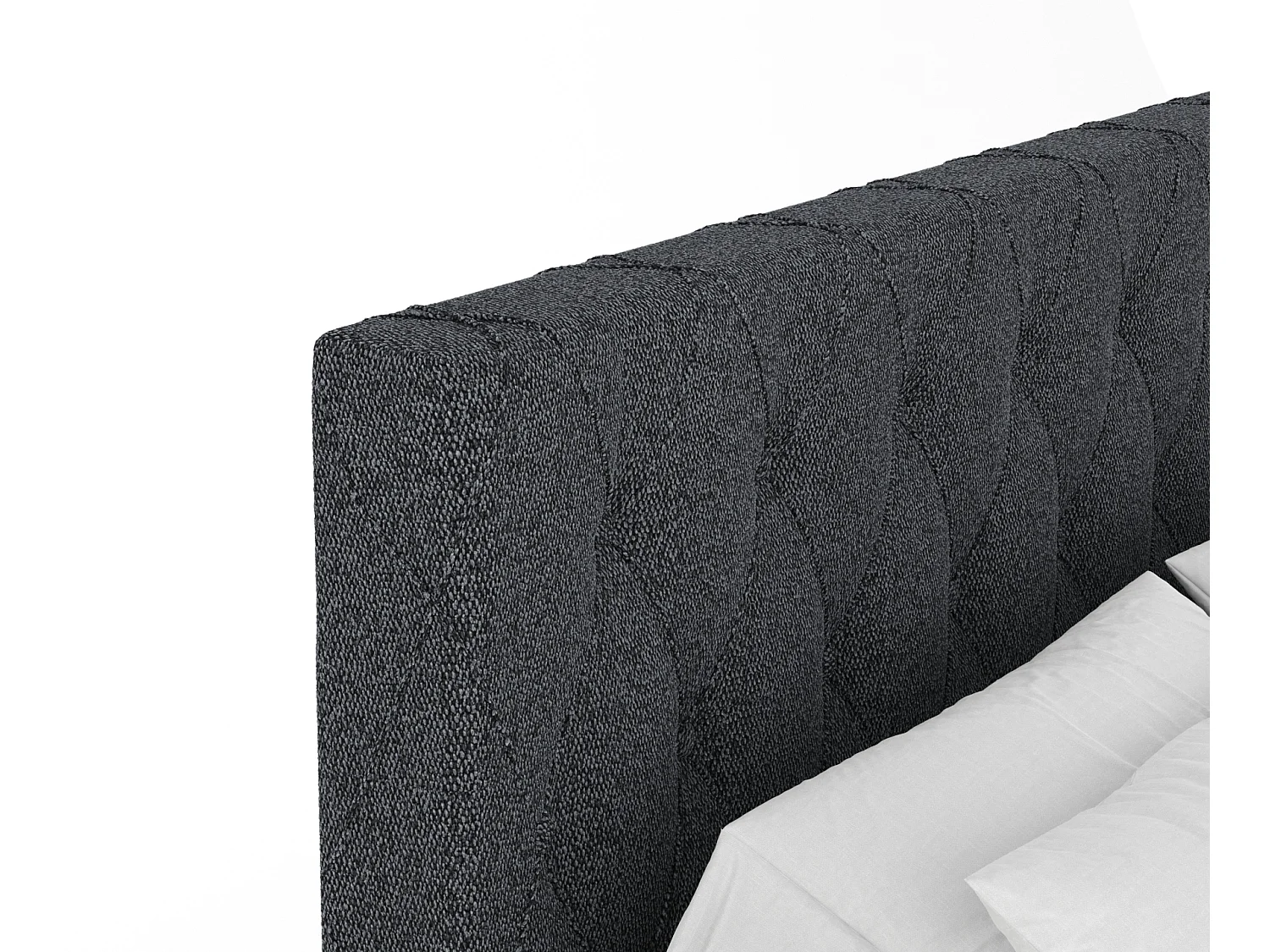 Boxspringbett aus Webstoff Otus - Matratze - Toppermatratze - 180x200 cm - schwarz