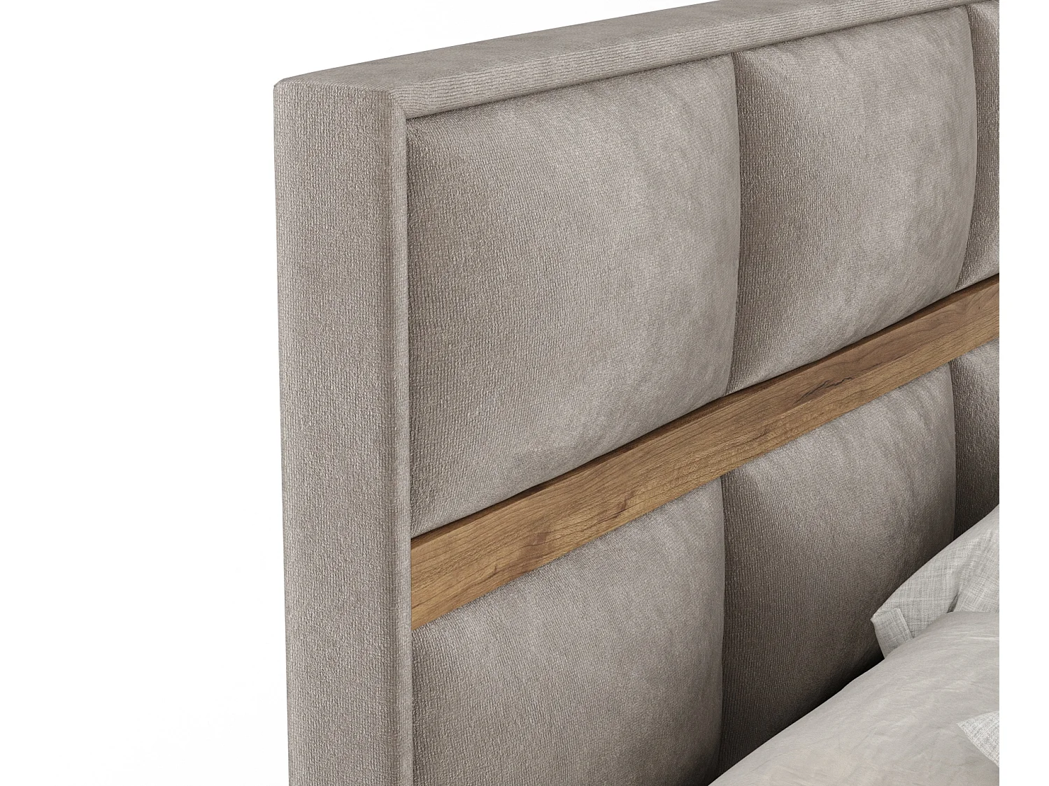 Lit boxspring en tissu velours Soto - matelas - surmatelas - 200x200 cm - taupe