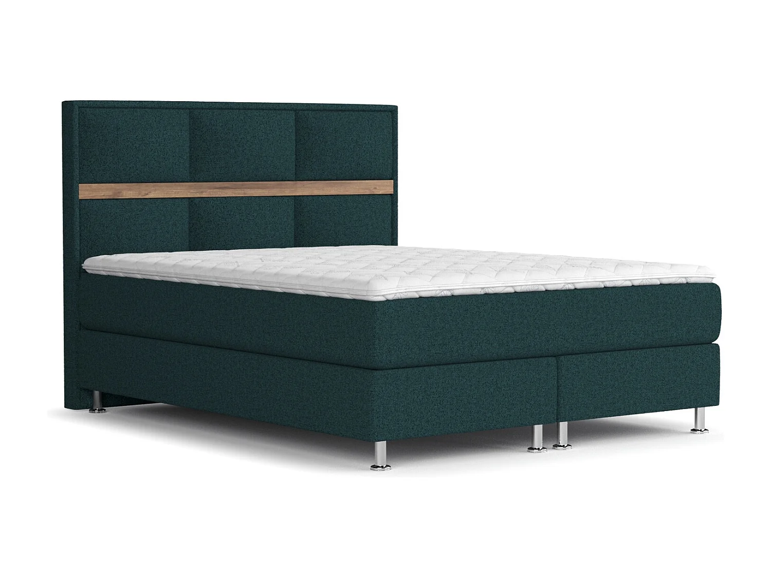 Lit boxspring en toile tissée Soto - matelas - surmatelas - 160x200 cm - vert