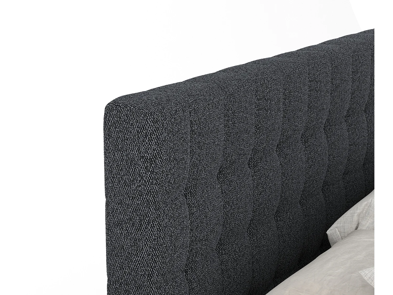 Boxspringbett aus Webstoff Sorrento - Matratze - Toppermatratze - 200x200 cm - schwarz