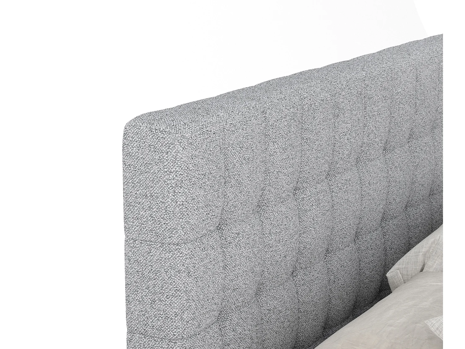 Boxspringbett aus Webstoff Sorrento - Matratze - Toppermatratze - 200x200 cm - hellgrau