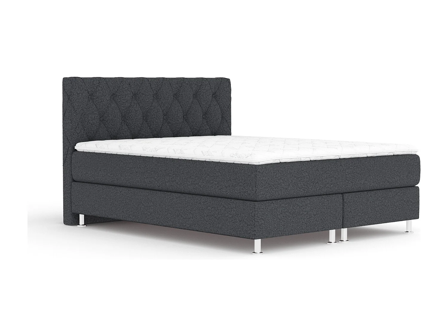 Boxspringbett aus Webstoff Otus - Matratze - Toppermatratze - 160x200 cm - schwarz