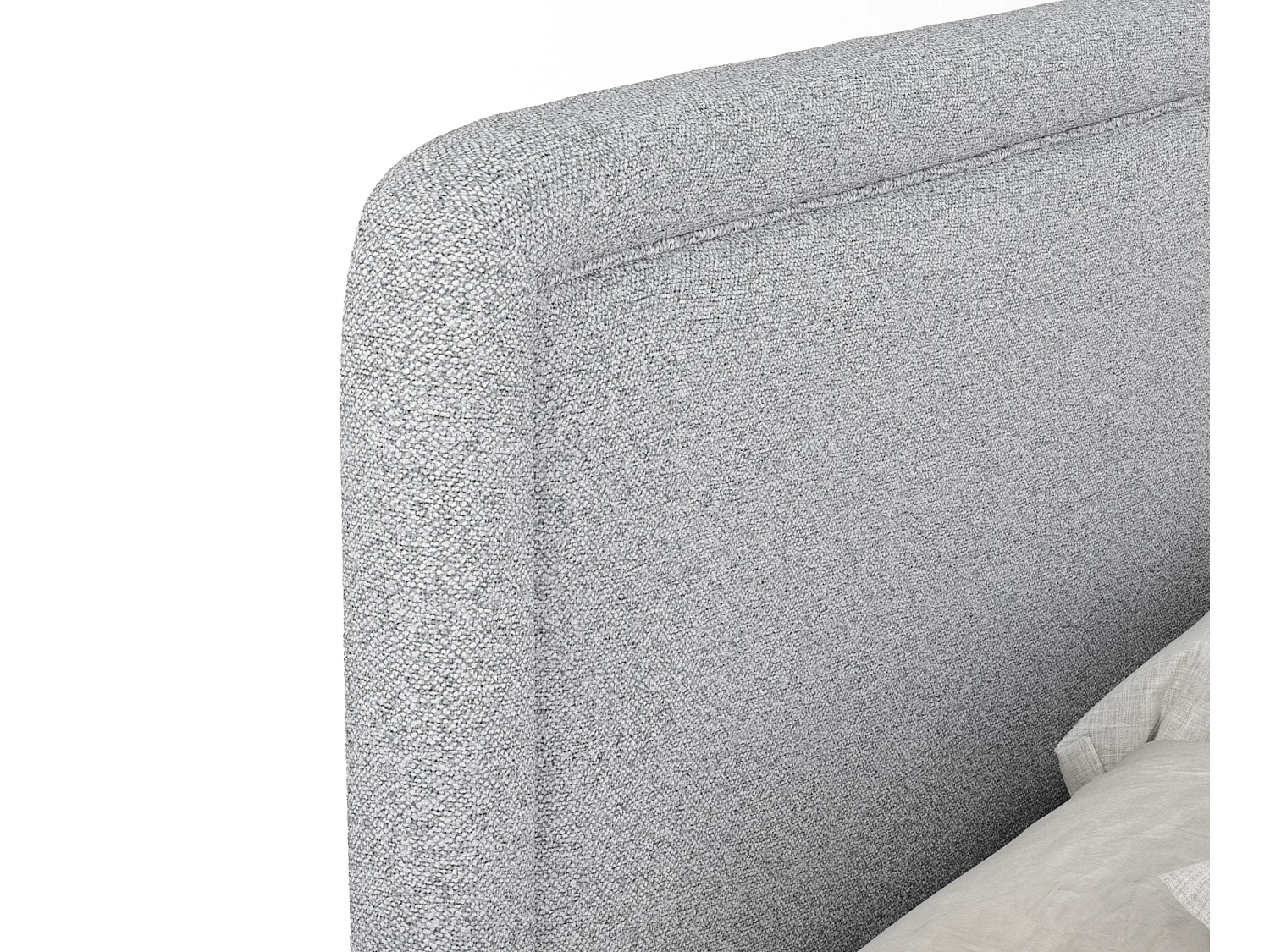 Boxspringbett aus Webstoff Salvi - Matratze - Toppermatratze - 140x200 cm - hellgrau