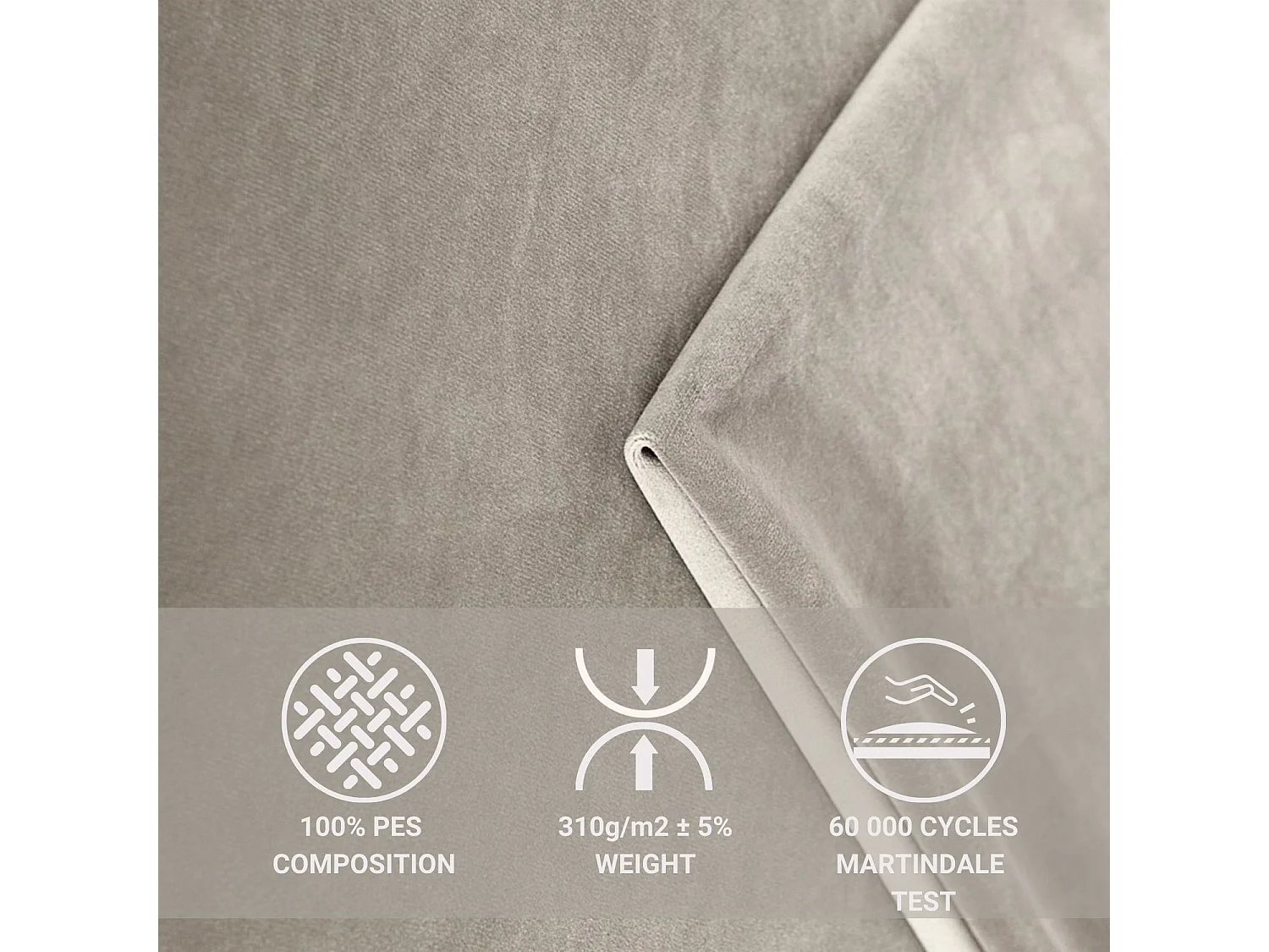 Lit boxspring en tissu velours Sub - matelas - surmatelas - 140x200 cm - taupe