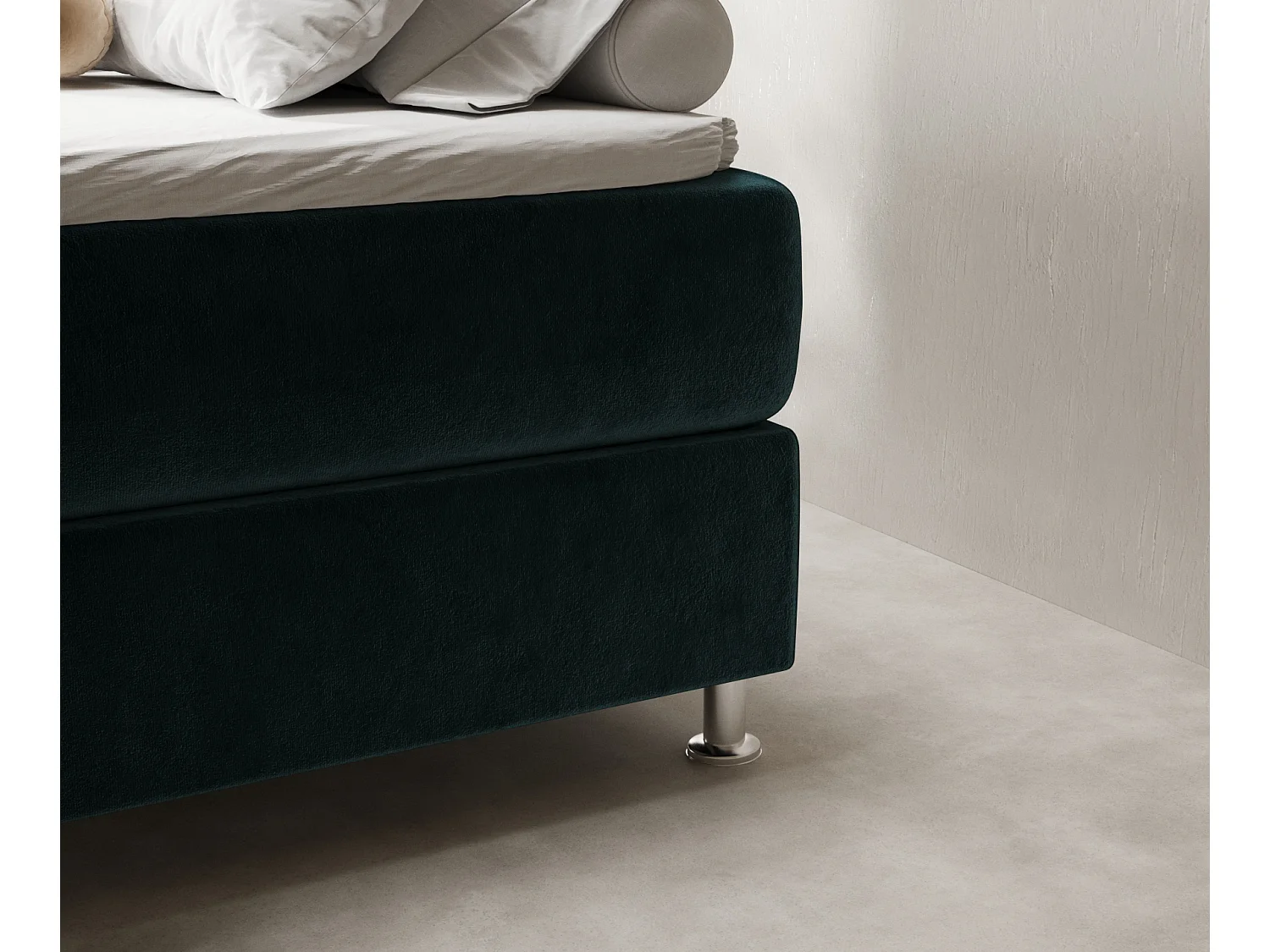 Lit boxspring en tissu velours Sub - matelas - surmatelas - 180x200 cm - turquoise