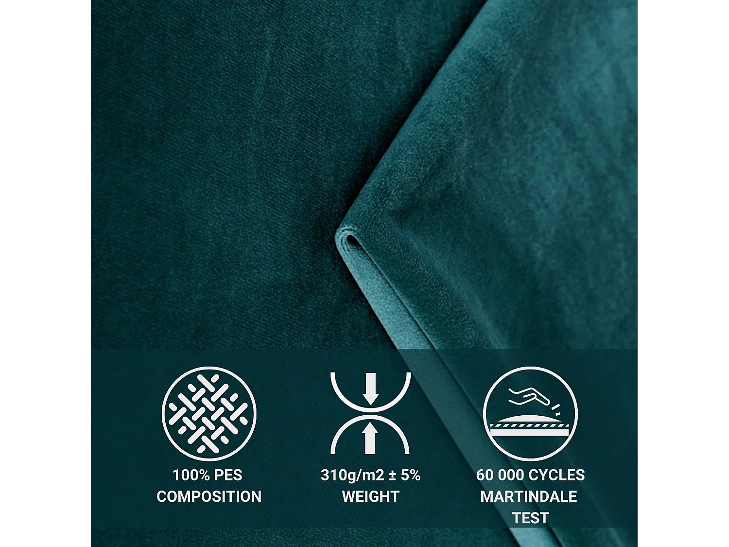 Lit boxspring en tissu velours Sub - matelas - surmatelas - 180x200 cm - turquoise