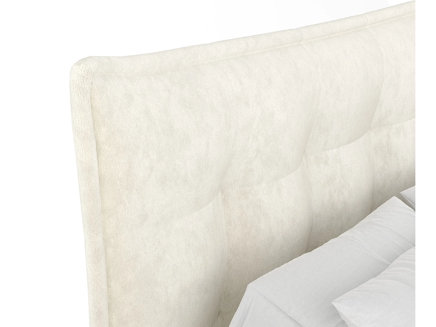 Boxspringbett aus Samtstoff Minori - Matratze - Toppermatratze - 160x200 cm - creme