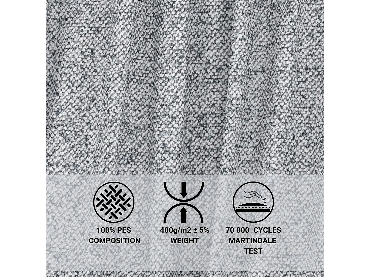 Lit boxspring en toile tissée Sub - matelas - surmatelas - 160x200 cm - gris