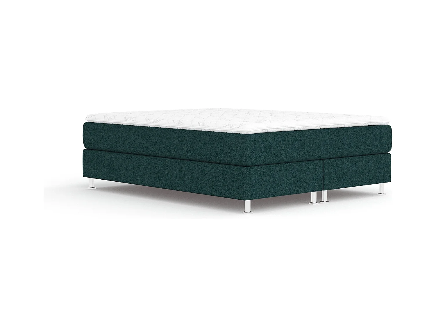 Lit boxspring en toile tissée Sub - matelas - surmatelas - 200x200 cm - vert