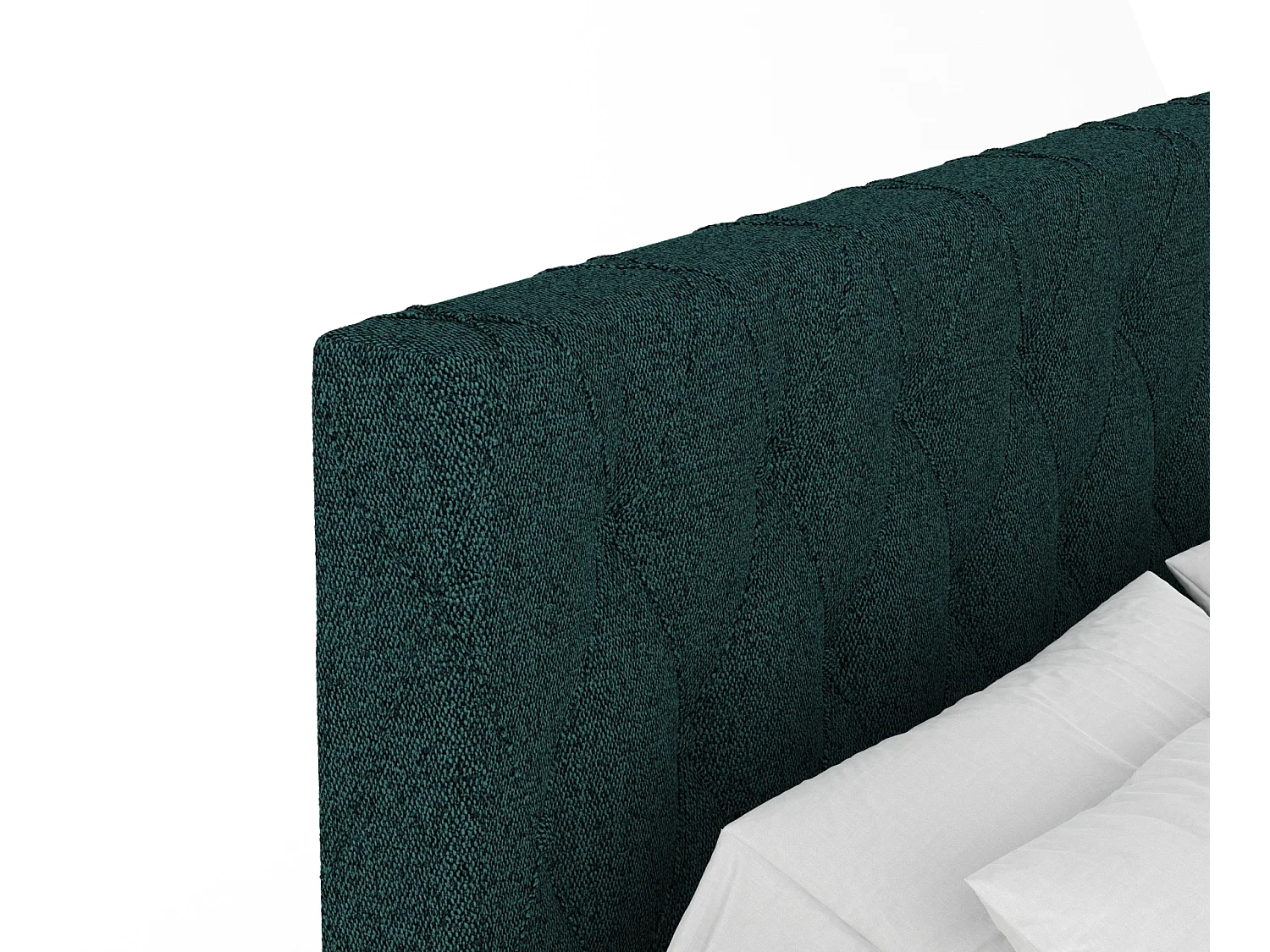 Lit boxspring en toile tissée Otus - matelas - surmatelas - 140x200 cm - vert