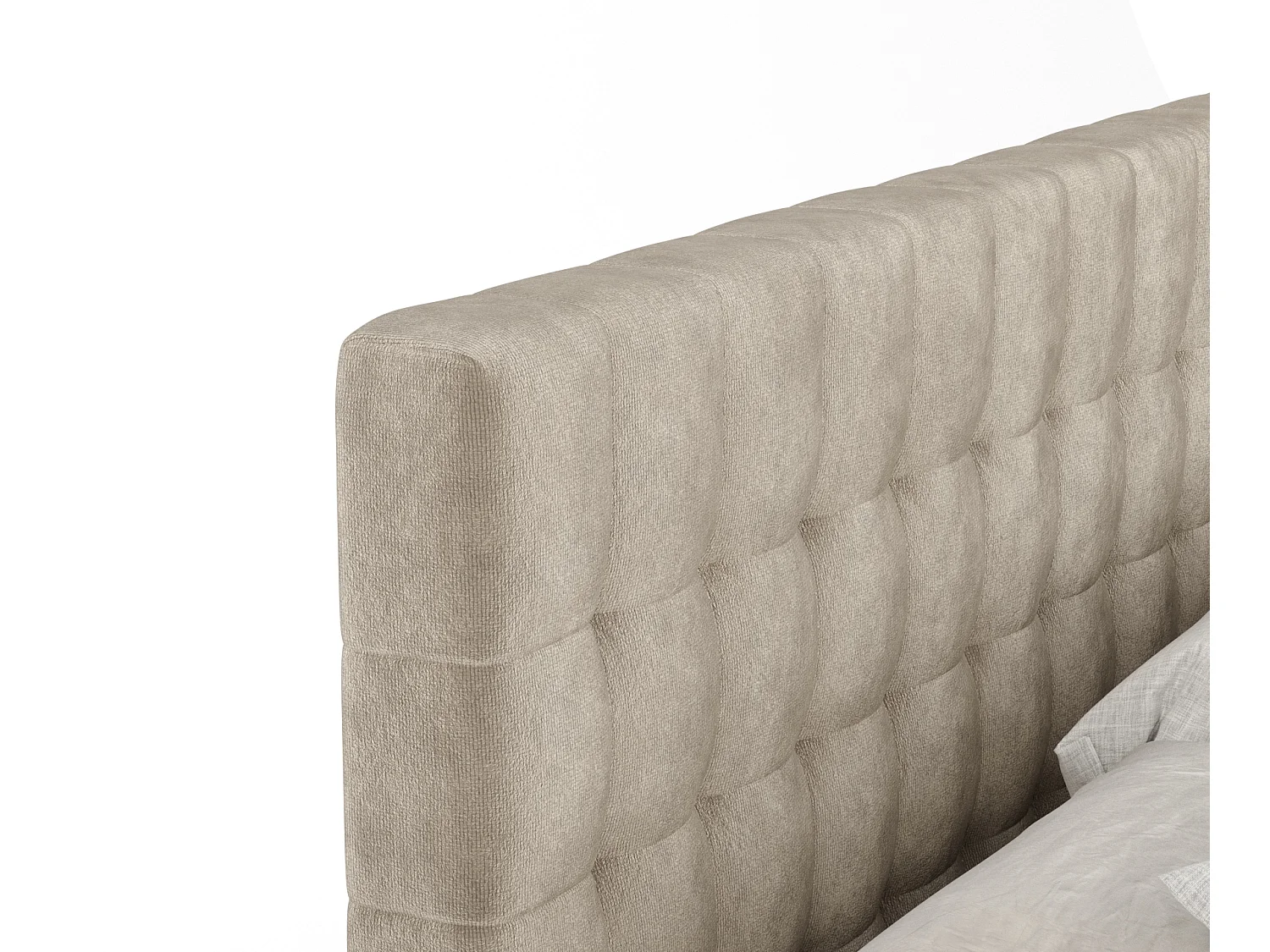 Boxspringbett aus Samtstoff Sorrento - Matratze - Toppermatratze - 200x200 cm - beige