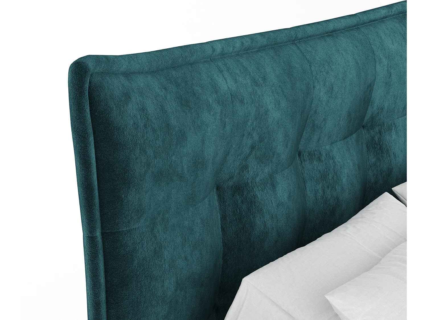 Boxspringbett aus Samtstoff Minori - Matratze - Toppermatratze - 180x200 cm - türkisfarbe