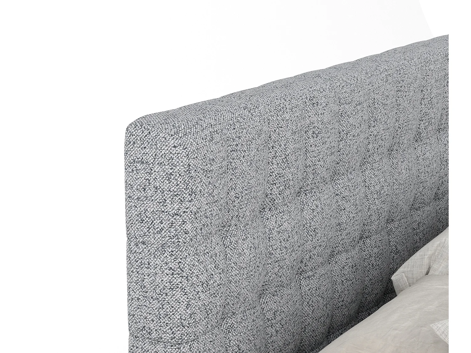 Boxspringbett aus Webstoff Sorrento - Matratze - Toppermatratze - 140x200 cm - grau