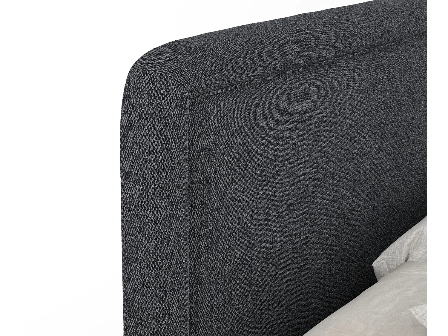 Boxspringbett aus Webstoff Salvi - Matratze - Toppermatratze - 180x200 cm - schwarz