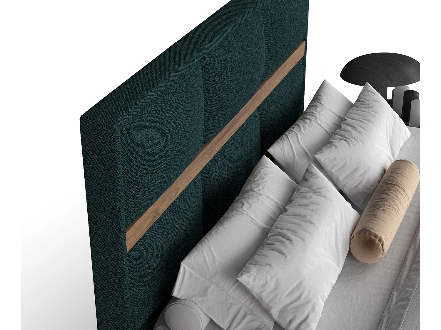 Lit boxspring en toile tissée Soto - matelas - surmatelas - 200x200 cm - vert