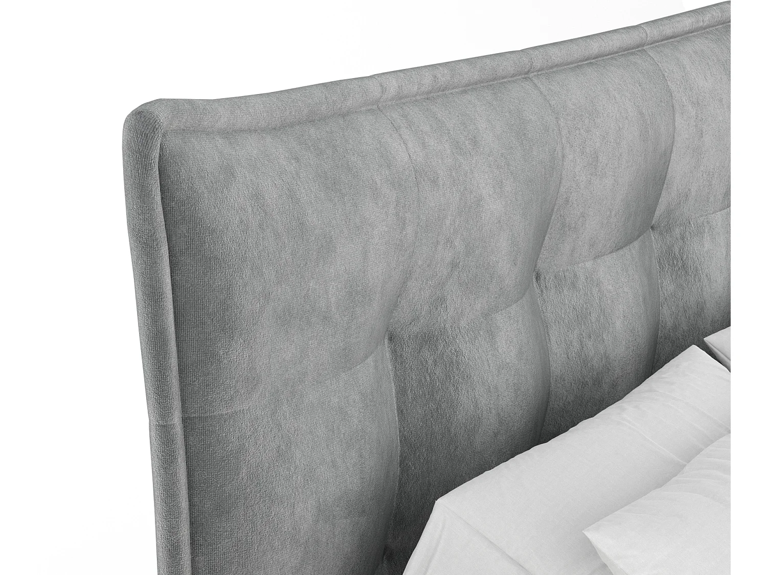 Lit boxspring en tissu velours Minori - matelas - surmatelas - 140x200 cm - taupe