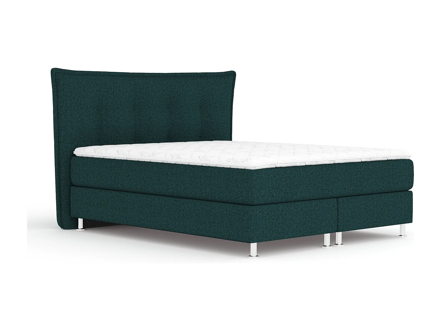 Boxspringbett aus Webstoff Minori - Matratze - Toppermatratze - 200x200 cm - grün