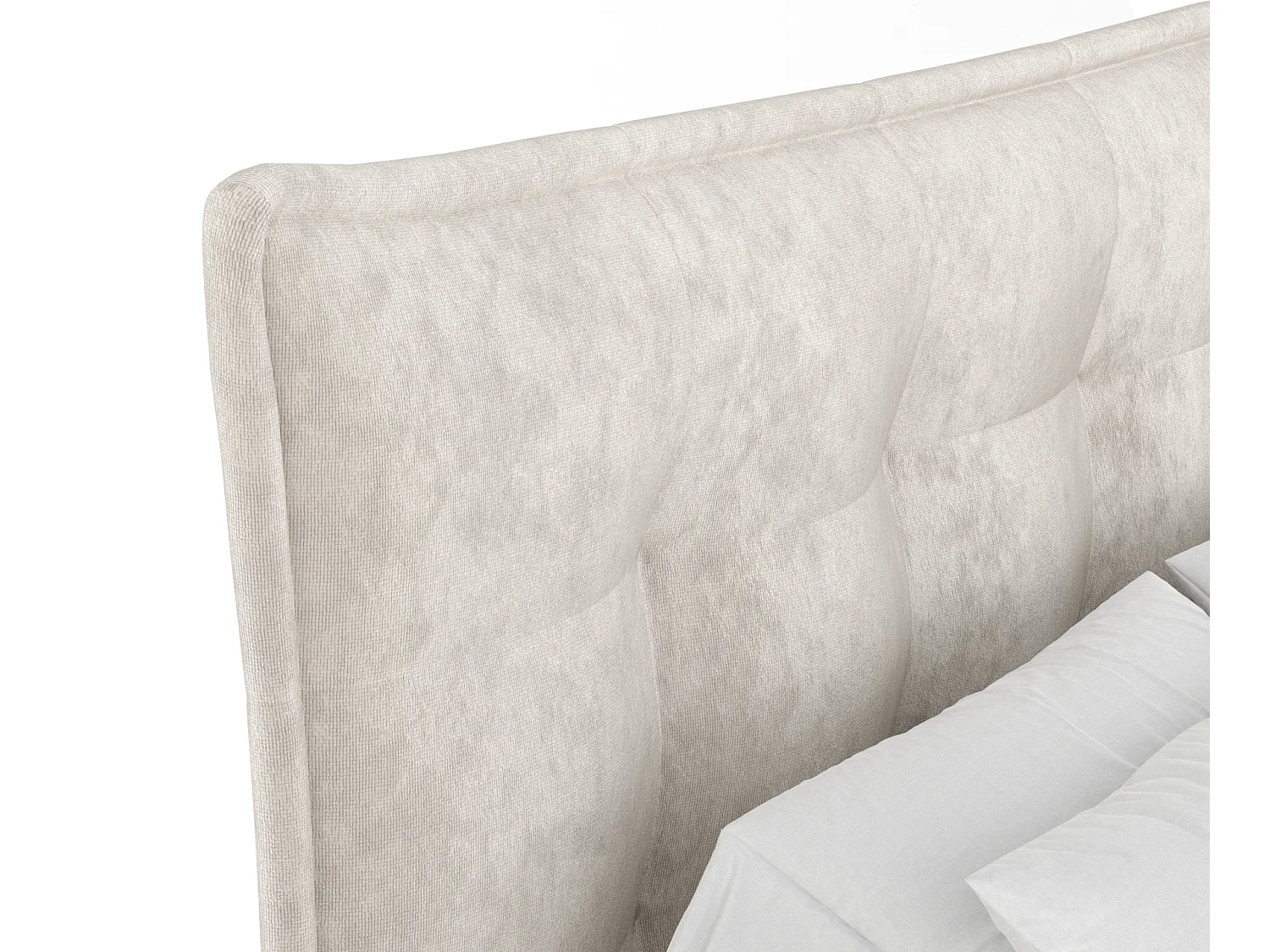 Lit boxspring en tissu velours Minori - matelas - surmatelas - 140x200 cm - beige clair