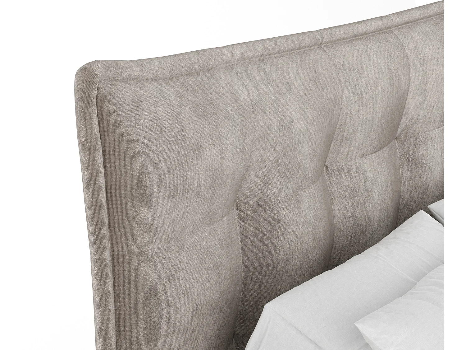 Lit boxspring en tissu velours Minori - matelas - surmatelas - 160x200 cm - taupe