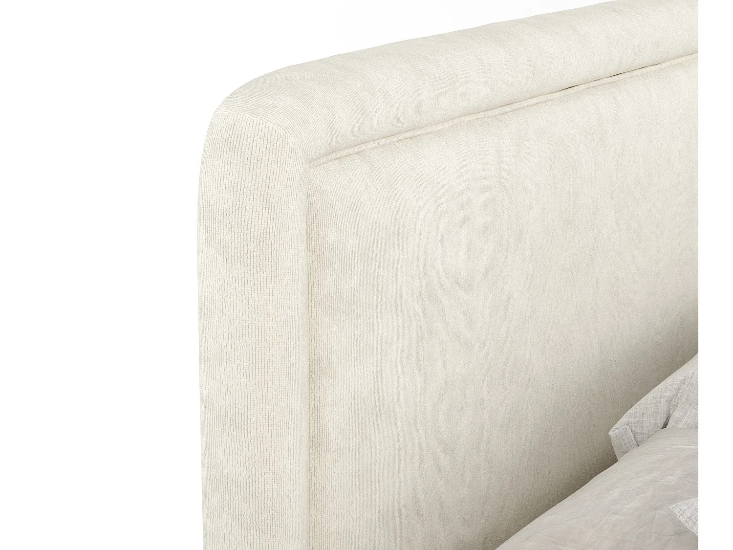 Boxspringbett aus Samtstoff Salvi - Matratze - Toppermatratze - 140x200 cm - creme