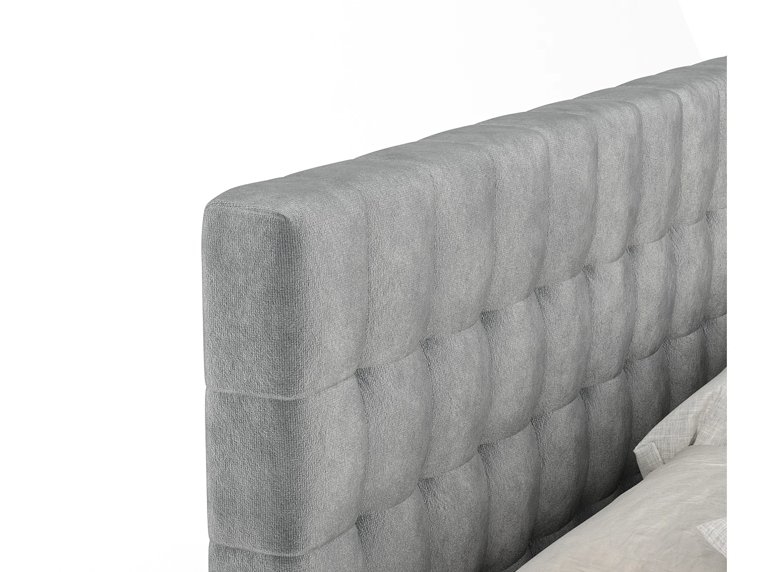 Lit boxspring en tissu velours Sorrento - matelas - surmatelas - 160x200 cm - gris