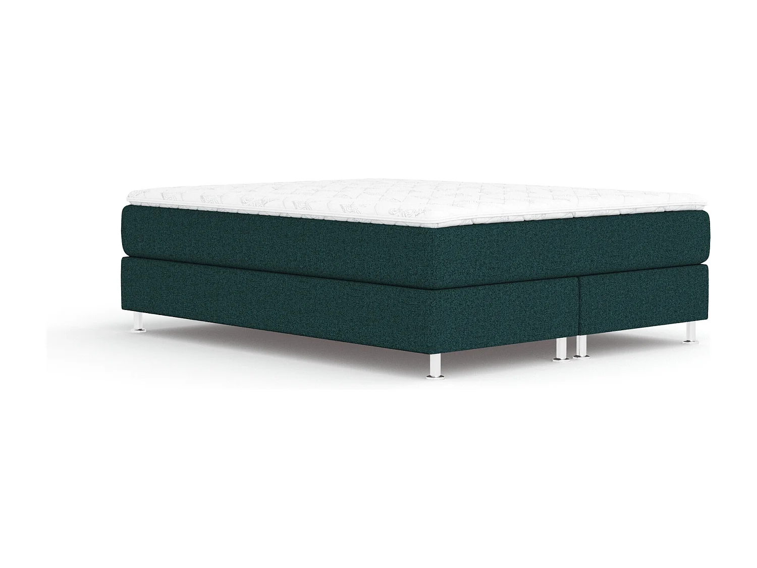Boxspringbett aus Webstoff Sub - Matratze - Toppermatratze - 160x200 cm - grün