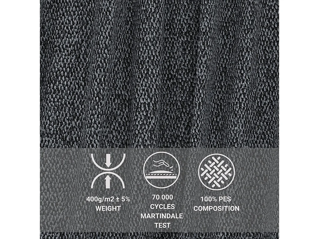 Boxspringbett aus Webstoff Sorrento - Matratze - Toppermatratze - 140x200 cm - schwarz