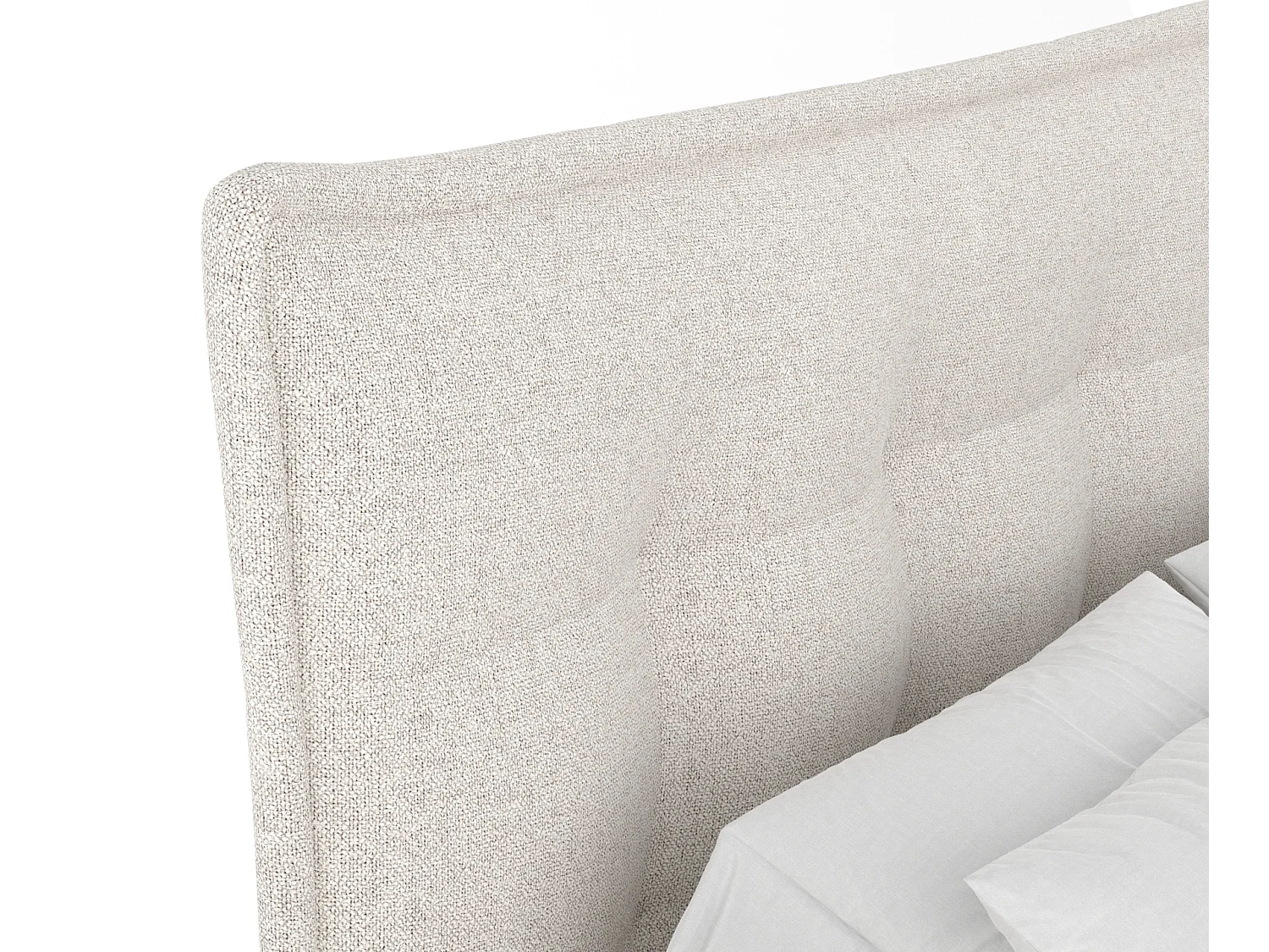 Lit boxspring en toile tissée Minori - matelas - surmatelas - 180x200 cm - beige